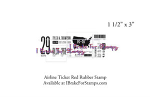 Airline Ticket Art Rubber Stamp SB154-5 1