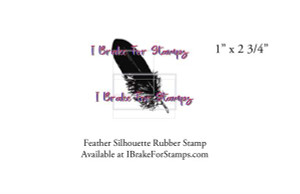 Feather Silhouette Rubber Stamp SB137-5 1