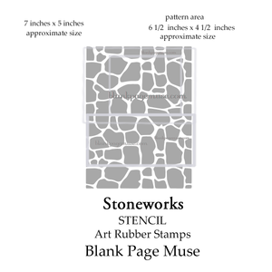 Stoneworks texture  reusable plastic art Stencil for Mixed Media, Journals, Handmade Cards BPMstStoneworks