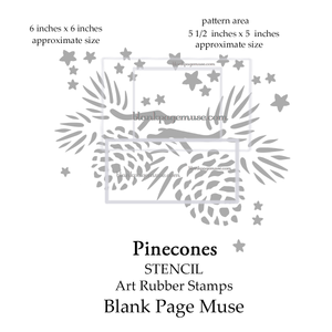 Pinecones reusable plastic art Stencil for Mixed Media, Journals, Handmade Cards BPMstPine