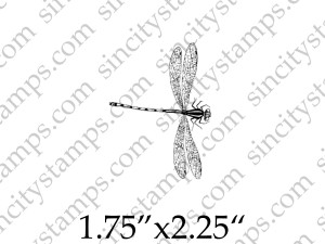 Small Fine Line Art Dragonfly Rubber Stamp SC81-12