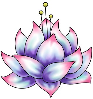 Blank Canvas Lotus flower - Large rubber stamp