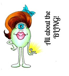 All about the bling Curiosities Monster rubber stamp Set Carmen Medlin Designs