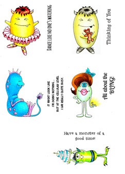 Monsters Curiosities Set 1 rubber stamps Carmen Medlin Designs