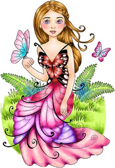 Butterfly Dreams Fantasy Woman in butterfly dress in nature