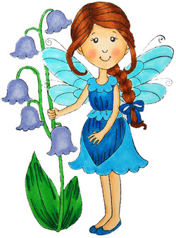 Lilette Fairy with flower dress rubber stamp