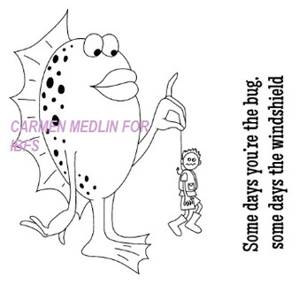 Fish Curiosity and words rubber stamps Some Days Set