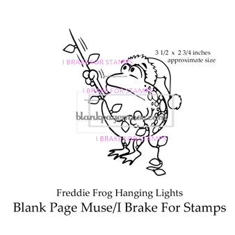 Freddie Frog Hanging Lights Line Art Rubber Stamp AP103-8