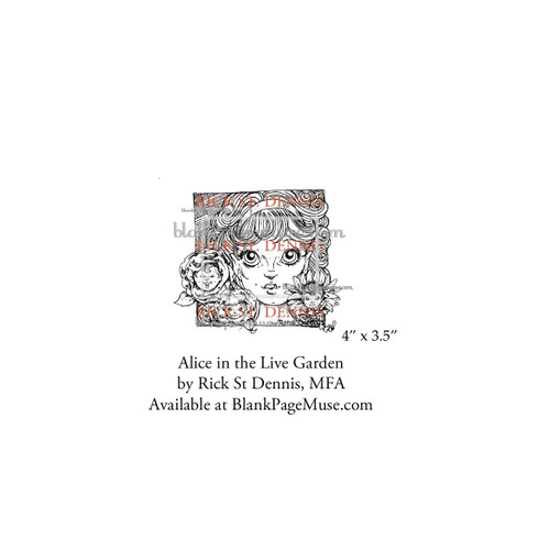 Alice in the Live Garden Art Rubber Stamp designed by Rick St Dennis RSDIBFS008-01