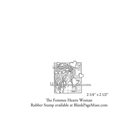 The Femmes Woman Hearts Small Rubber Stamp TTS104-03