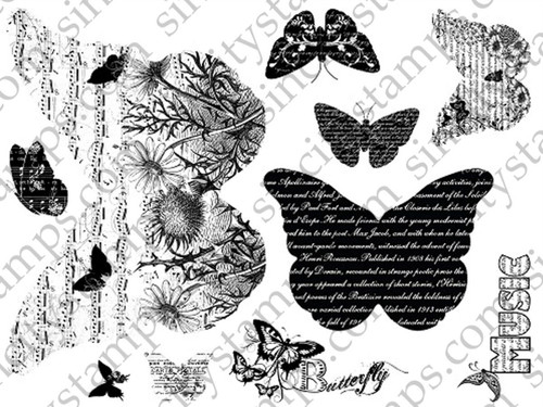 Love Of Butterflies Rubber Stamp Set SC0004