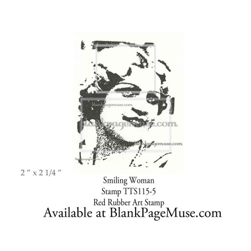 Smiling Woman Photo Style Art Rubber Stamp TTS115-05