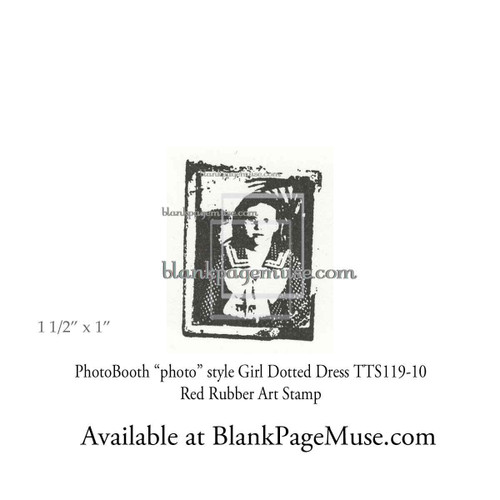 Girl in dotted dress Photobooth Photo style Art Rubber Stamp TTS119-10