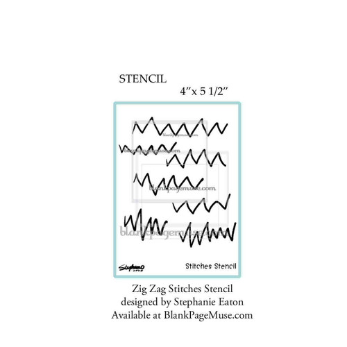 Zig Zag Stitches Stencil designed by Stephanie Eaton SEZigSt