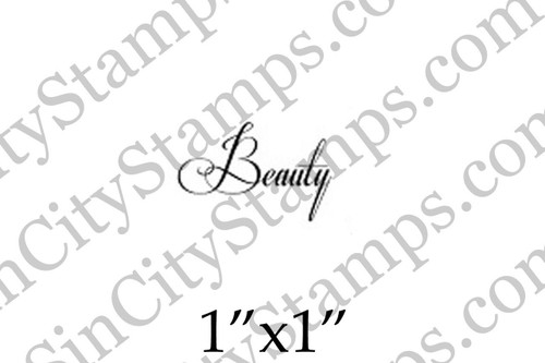 Beauty Word Art Rubber Stamp