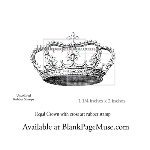 Regal Crown with Cross on top Art Rubber Stamp SC0067-03 