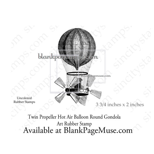 Twin Propeller Hot Air Balloon Round Gondola steampunk theme vintage airship