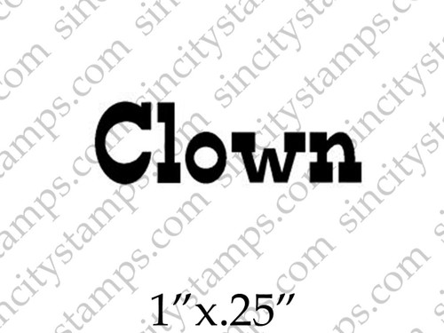 Clown Word Rubber Stamp