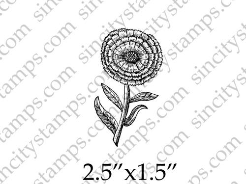 Flower on Stem Rubber Stamp by Terri Sproul SC33-7