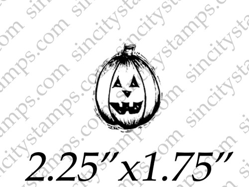 Small Jack o Lantern Pumpkin Halloween Rubber Stamp SC38-01 by Pam Bray Designs