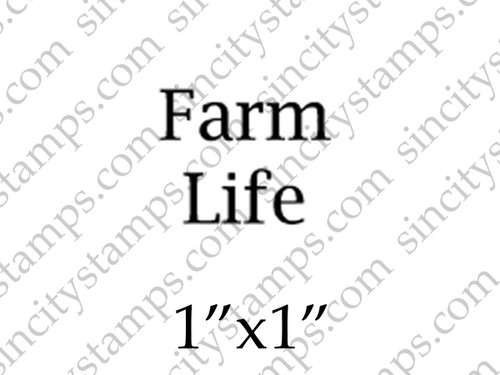 Farm Life Word Art Rubber Stamp SC74-1