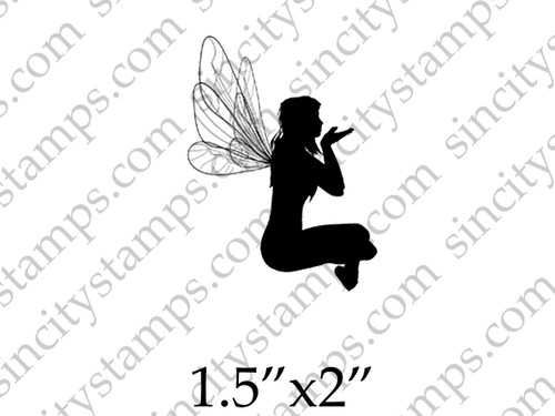 Small Fairy with Wings Fantasy Art Rubber Stamp SC87-5