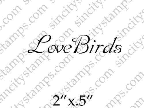 Love Birds Word Art Rubber Stamp SC87-17
