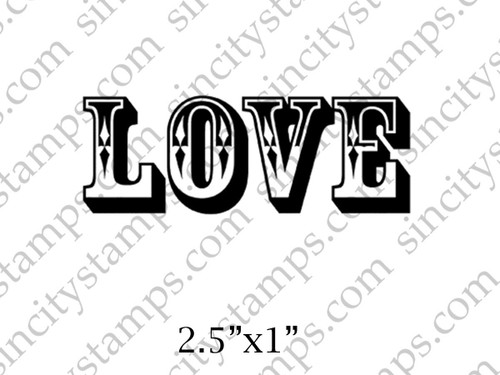 LOVE word art rubber stamp SC88-08