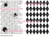 Typewriter typed letters with ink splats, Diamonds pattern art rubber stamps SB147A