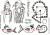 Women Sketches Geometric Shapes Quirky Fish art rubber stamps SB150A   Alie Hoogenboezem de Vries Designs