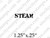 STEAM Distressed Stencil Style Word Art Rubber Stamp