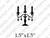 Small Fancy Candelabra Silhouette Style Rubber Stamp