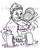 Water Aerobics Agnes Humorous Senior rubber stamp