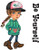 Be Yourself Set rubber stamp of girl with baseball cap includes sentiment 