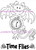 Tick Tock Set Time Flies and Clock Dragon rubber stamp + sentiment