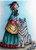 The Travelers Woman and Wolf rubber stamp