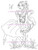 Sitting Pretty Woman sitting on natural vine chair rubber stamp