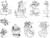 Cat Momma, Fairy Queen, Mermaid, Mouse more Reflections Set 1 rubber stamps