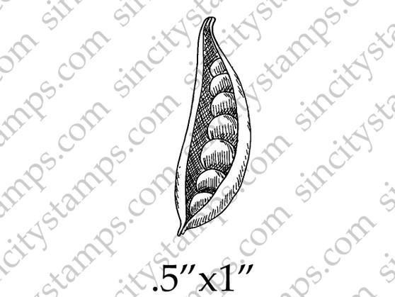 Peas in Peapod Food Art Rubber Stamp SC104-14
