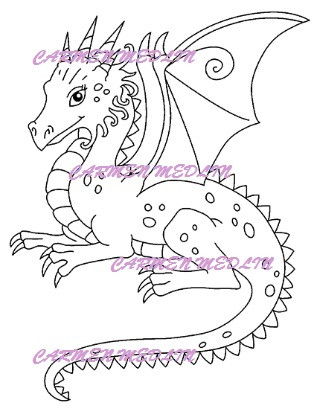 Little Draco Dragon Rubber Stamp Carmen Medlin Designs