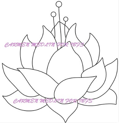 Blank Canvas Lotus flower - Large rubber stamp