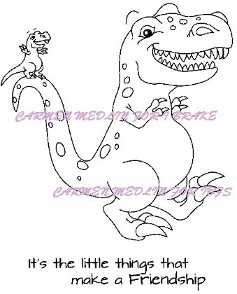 T-Rex Me and My Lil Buddy rubber stamps Carmen Medlin Designs