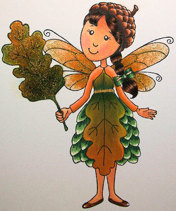 Annie Oak Leaf Fairy Rubber Stamp designed by Carmen Medlin Designs