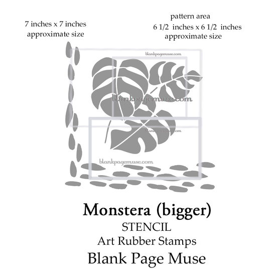 Monstera  leaves with borders reusable plastic art Stencil for Mixed Media, Journals, Handmade Cards BPMstMon Monstera  leaves with borders reusable plastic art Stencil for Mixed Media, Journals, Handmade Cards BPMstMon