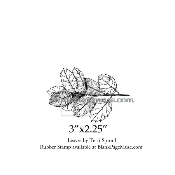 Rose Leaves on Stem Art Rubber Stamp designed by Terri Sproul SC44-03