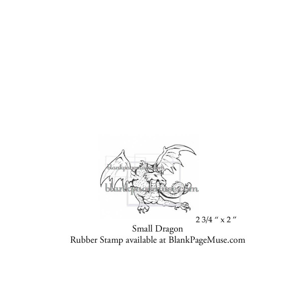 Fantasy Dragon Small Art Rubber Stamp TTS103-06