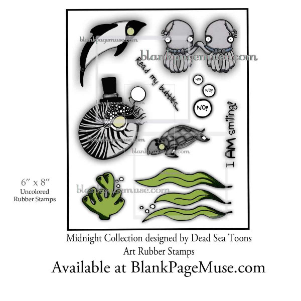 Midnight Collection Creepy Cute Sea Art Rubber Stamps by Dead Sea Toons BPMDSTMC