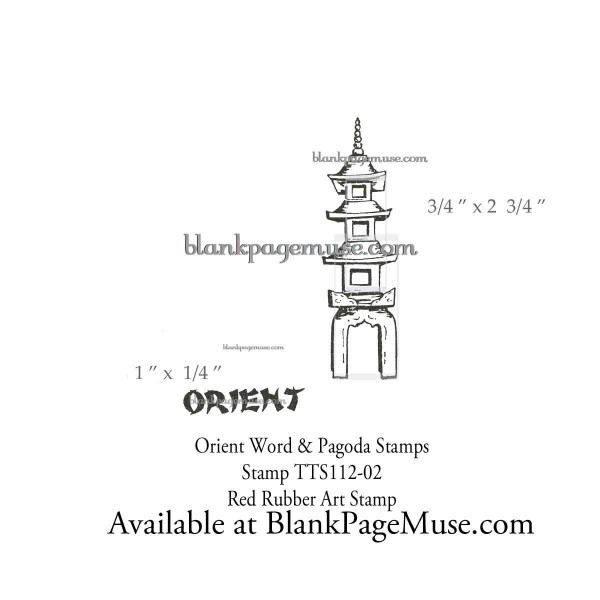 Pagoda and word Orient Art Rubber Stamps TTS112-02