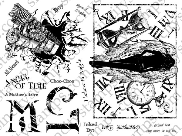 Angel Of Time Rubber Stamp Set by Terri Sproul SC18-00