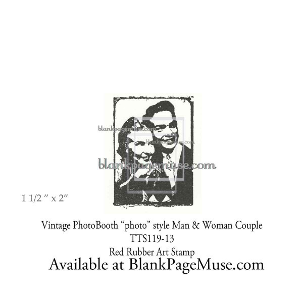 Man and Woman Couple Photobooth photo style Art Rubber Stamp TTS119-13